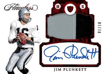 2017 Panini Flawless - Patch Autographs Ruby #PA-JP Jim Plunkett Front