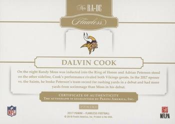 2017 Panini Flawless - Rookie Autographs Platinum #RA-DC Dalvin Cook Back