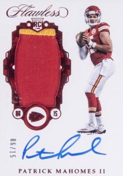 2017 Panini Flawless - Rookie Patch Autographs Ruby #RP-PM Patrick Mahomes II Front