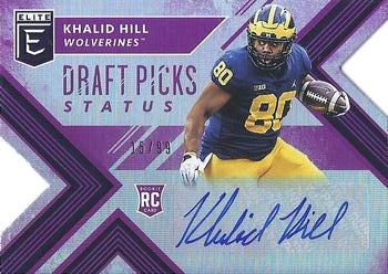 2018 Panini Elite Draft Picks - Draft Picks Autographs Status Die Cut Purple #186 Khalid Hill Front