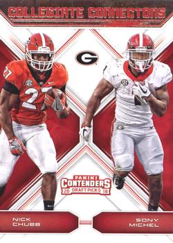 2018 Panini Contenders Draft Picks - Collegiate Connections #6 Nick Chubb / Sony Michel Front