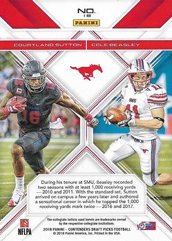 2018 Panini Contenders Draft Picks - Collegiate Connections #19 Courtland Sutton / Cole Beasley Back