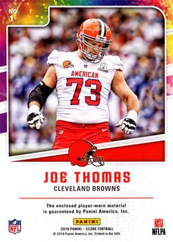 2018 Score - Pro Bowl Jerseys #1 Joe Thomas Back