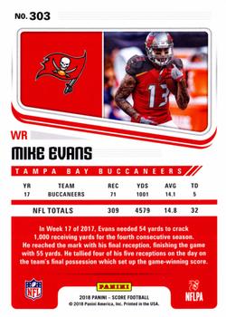 2018 Score - Red #303 Mike Evans Back