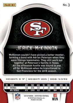 2018 Panini Certified #3 Jerick McKinnon Back
