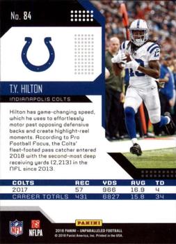 2018 Panini Unparalleled #84 T.Y. Hilton Back
