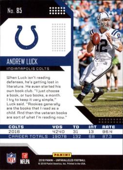 2018 Panini Unparalleled #85 Andrew Luck Back