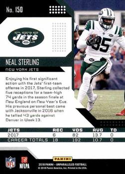2018 Panini Unparalleled #150 Neal Sterling Back