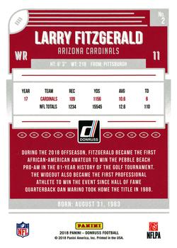 2018 Donruss #2 Larry Fitzgerald Back