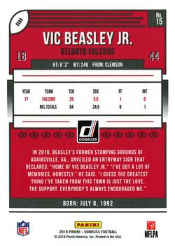 2018 Donruss #15 Vic Beasley Jr. Back