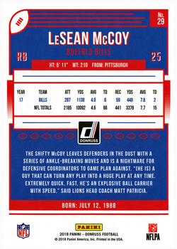 2018 Donruss #29 LeSean McCoy Back