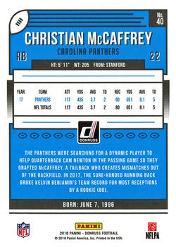 2018 Donruss #40 Christian McCaffrey Back