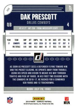 2018 Donruss #75 Dak Prescott Back