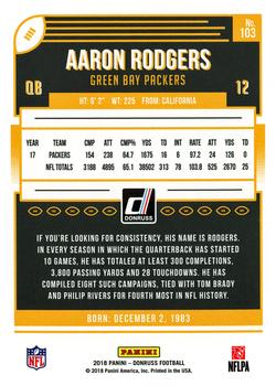 2018 Donruss #103 Aaron Rodgers Back