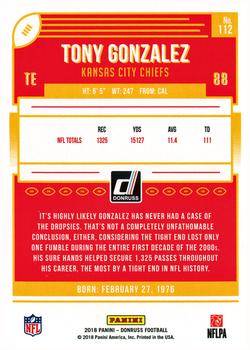 2018 Donruss #112 Tony Gonzalez Back