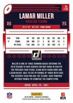 2018 Donruss #119 Lamar Miller Back