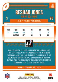 2018 Donruss #169 Reshad Jones Back