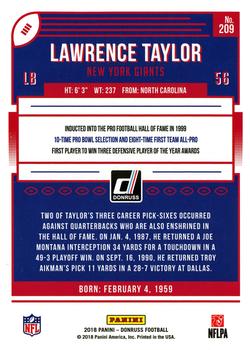 2018 Donruss #209 Lawrence Taylor Back