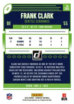 2018 Donruss #265 Frank Clark Back