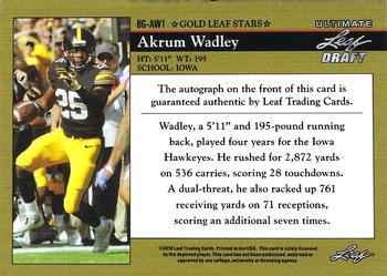 2018 Leaf Ultimate Draft - 1992 Leaf Black Gold Autographs #BG-AW1 Akrum Wadley Back