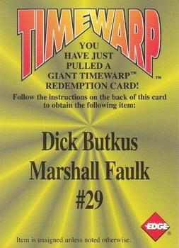 1996 Collector's Edge - Giant TimeWarp Redemptions #29 Dick Butkus / Marshall Faulk Front