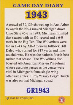 2002 TK Legacy Michigan Wolverines - Game Day Diary The Rivalry #GR1943 40th Meeting Back