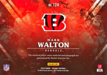 2018 Panini Origins #124 Mark Walton Back