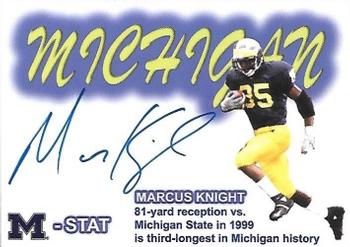 2002 TK Legacy Michigan Wolverines - M-Stat Autographs #ST12 Marcus Knight Front