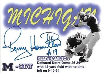 2002 TK Legacy Michigan Wolverines - M-Stat Autographs #ST13 Remy Hamilton Front