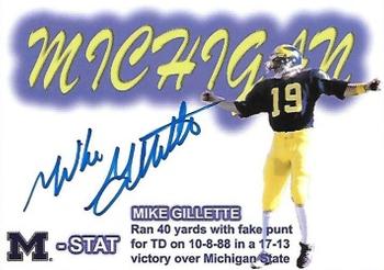 2002 TK Legacy Michigan Wolverines - M-Stat Autographs #ST14 Mike Gillette Front