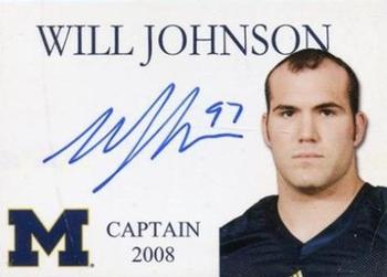 2002 TK Legacy Michigan Wolverines - Captains Autographs #CP13 Will Johnson Front