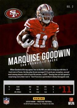 2018 Panini Prestige - Xtra Points Green #2 Marquise Goodwin Back