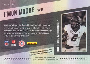 2018 Panini Prestige - NFL Passport Memorabilia #PP-JM J'Mon Moore Back