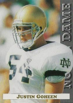 1992 Notre Dame Fighting Irish #19 Justin Goheen Front