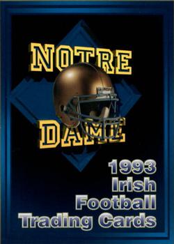 1993 Notre Dame Fighting Irish #NNO Blue Roster Checklist Front