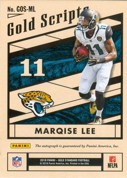2018 Panini Gold Standard - Gold Scripts Platinum #GOS-ML Marqise Lee Back