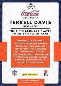 2017 Donruss/Coca Cola Zero Denver Broncos Highlights #DEN4 Terrell Davis Back