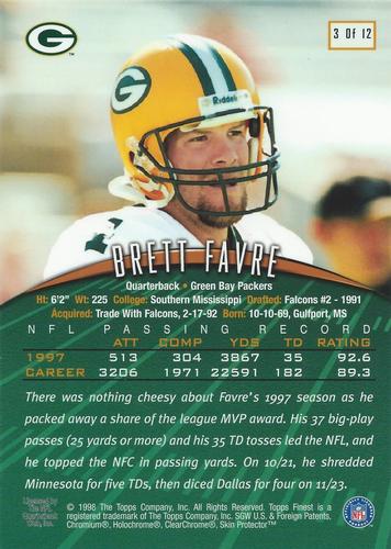 1998-99 Finest Pro Bowl Jumbos #3 Brett Favre Back