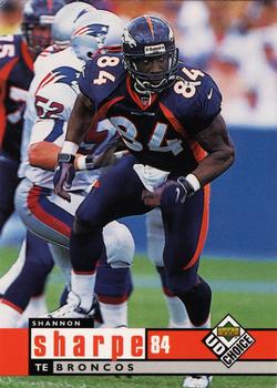1998 UD Choice Denver Broncos #DB6 Shannon Sharpe Front