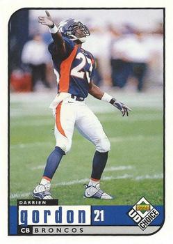 1998 UD Choice Denver Broncos #DB11 Darrien Gordon Front