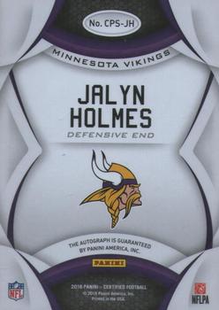 2018 Panini Certified - Certified Potential Mirror Red Signatures #CPS-JH Jalyn Holmes Back