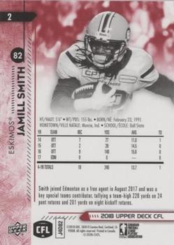 2018 Upper Deck CFL - Red #2 Jamill Smith Back