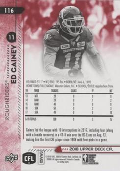 2018 Upper Deck CFL - Red #116 Ed Gainey Back