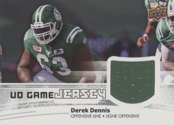 2018 Upper Deck CFL - UD Game Jersey #GJ-DE Derek Dennis Front