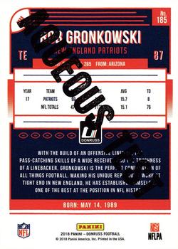 2018 Donruss - Aqueous Test #185 Rob Gronkowski Back