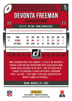 2018 Donruss - Jersey Number #13 Devonta Freeman Back