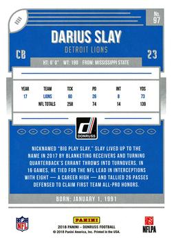 2018 Donruss - Jersey Number #97 Darius Slay Back