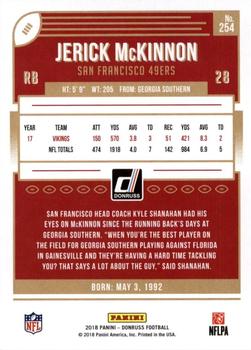 2018 Donruss - Jersey Number #254 Jerick McKinnon Back