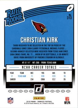 2018 Donruss - Jersey Number #313 Christian Kirk Back