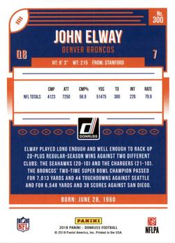 2018 Donruss - Press Proof Black #300 John Elway Back